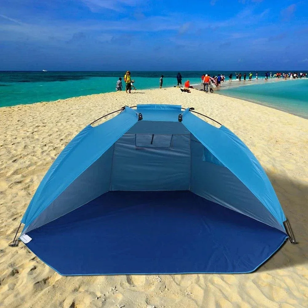 

Туристическая палатка с солнцезащитным козырьком, Большой Вместительный пляжный тент для кемпинга, дышащая переносная, для рыбалки