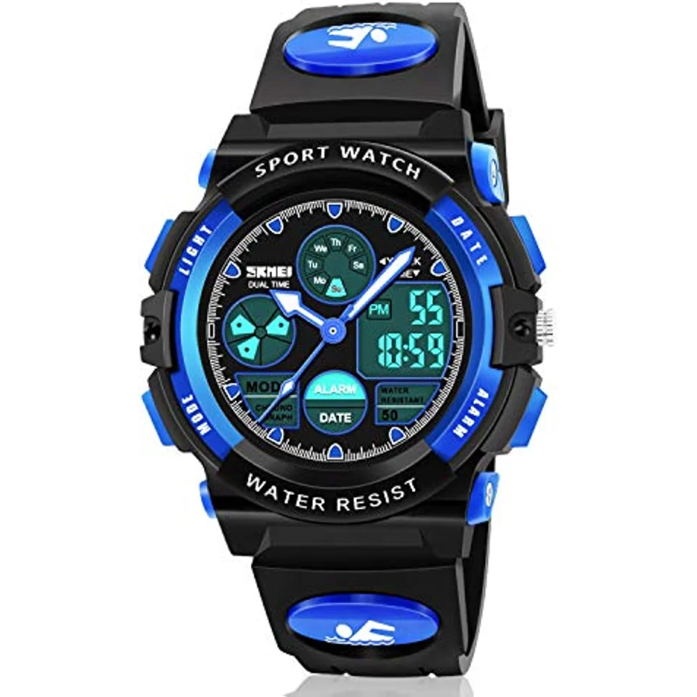 LED Multi Function 50M Waterproof Watch for Kids Boys Sport Digital Watches Chronograph Alarm Calendar Watch for Children Gifts
