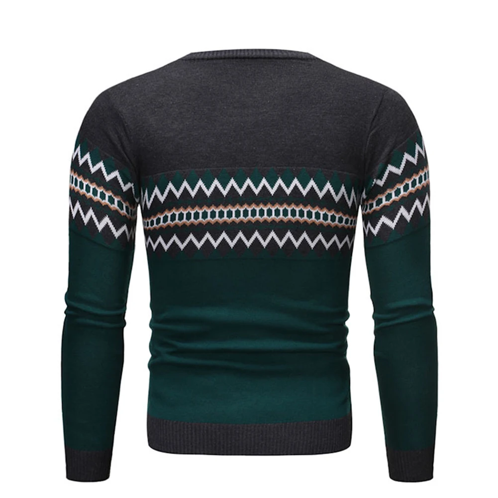 Comfy Fashion Daily Sweater Mens Clothes Crew Neck Graphic Print Knitted Sweater Long Sleeve Sweatshirt Mens Blouse