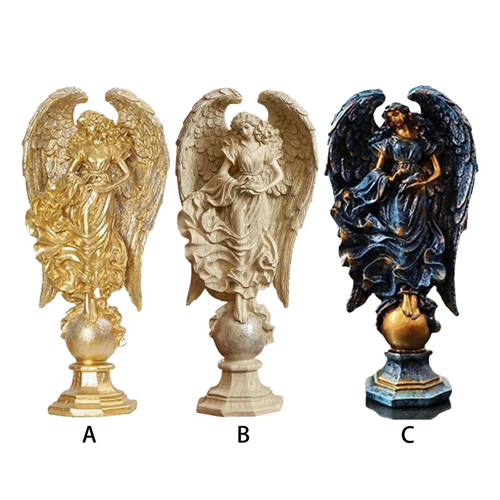 

Creative Angel Wing Figurine Vivid 3D Angel Statue Art Crafts for Bedroom Home Office Hotel Desktop Garden Decor Gift