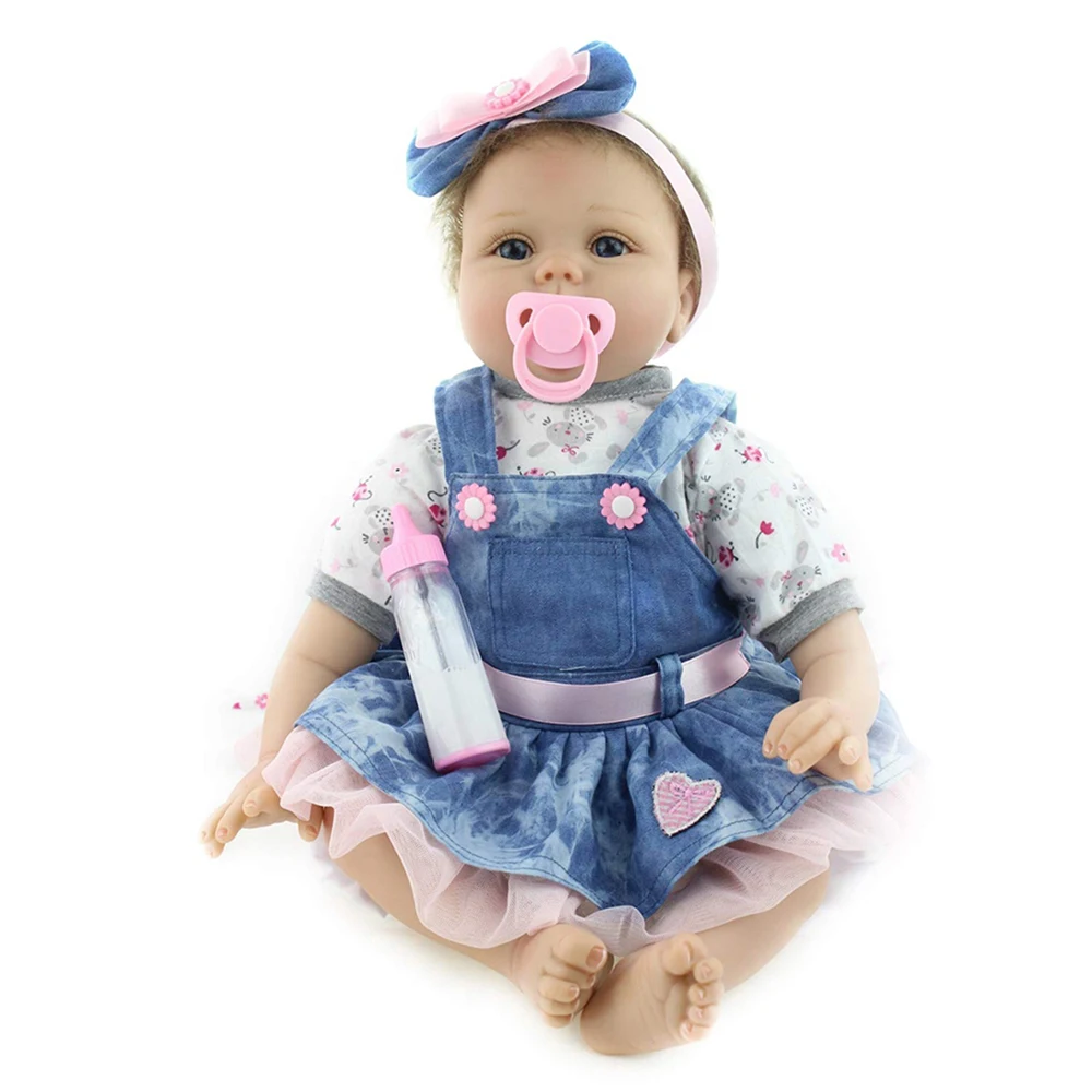 

55cm/22" Cute Reborn Lifelike Baby Doll Is A Gift For Kids bebe realista reborn doll lifelike girl reborn babies silicone dolls