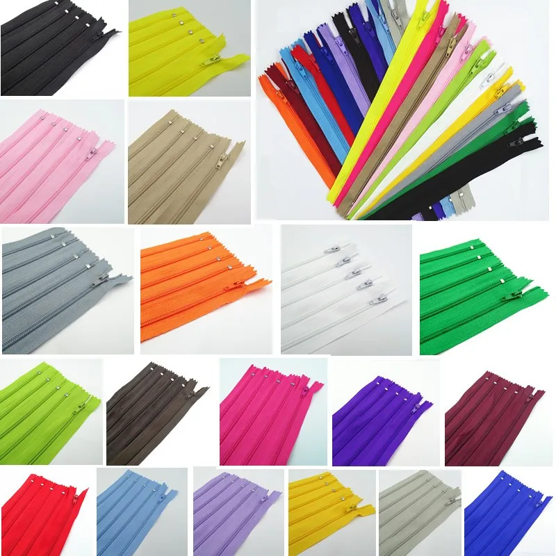 

30Pcs 3# (12-24 Inches) 30-60CM Closed Nylon Coil Zipper Suitable For Bags And Clothing