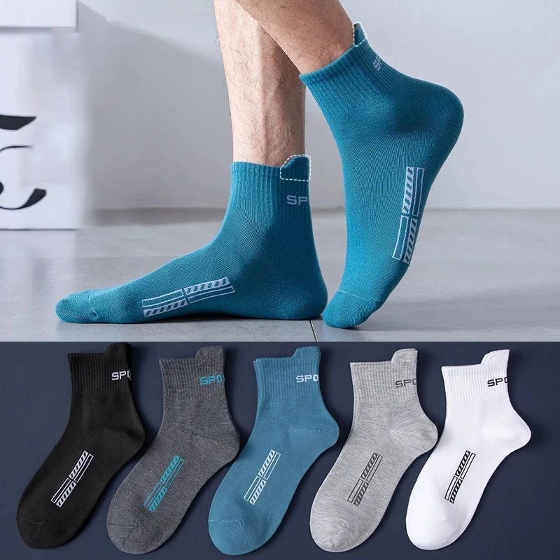 10 Pairs High Quality Men's Socks Casual Breathable Cotton Man Run Sports Socks Spring Summer Male Sox Gifts Plus Size EUR38-45 images - 6