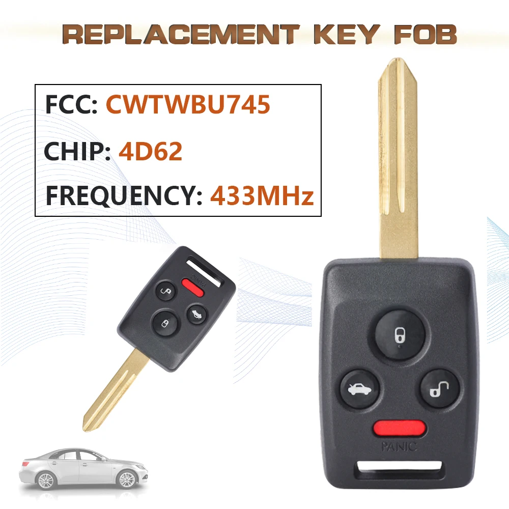 KEYECU 433 МГц FCC:CWTWBU745 дистанционный смарт ключ-брелок 4 кнопки для 2006 2007 Subaru Legacy Tribeca