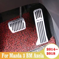 aluminum alloy car styling accelerator brake non slip foot pedal cover for mazda 3 bm axela 2014 2015 2016 2017 2018 accessories