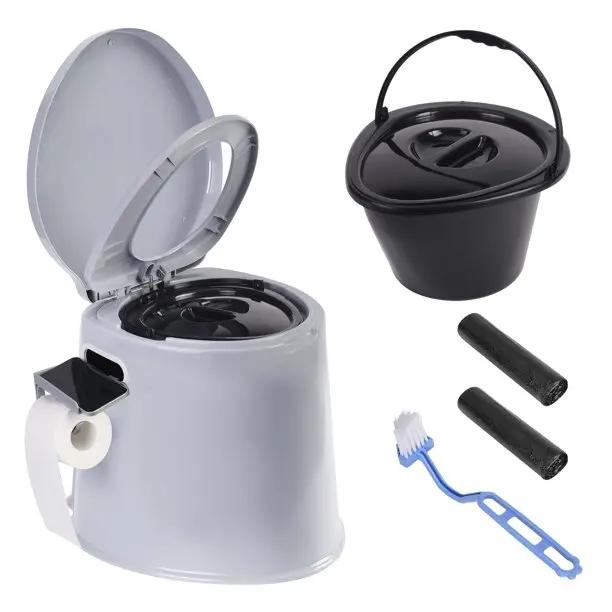 

Portable Travel Camping Toilet, 5.3 Gallon, Gray