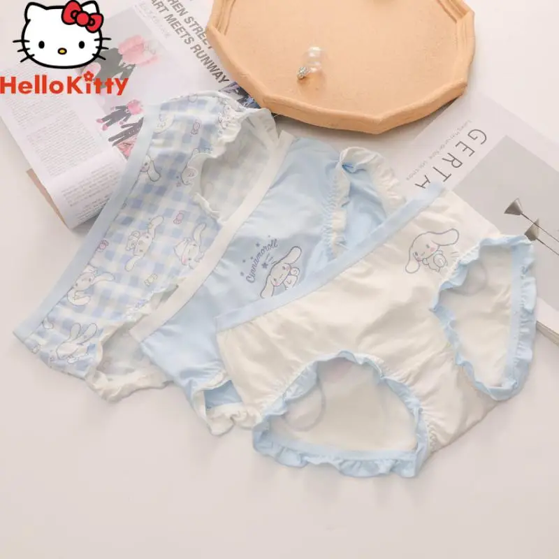 Фото Новинка женские кружевные трусики Аниме Cinnamoroll Kuromi Kawaii милые трусики из модала Летние Удобные трусики мягкие трусики для девушек подарок для девушки №3