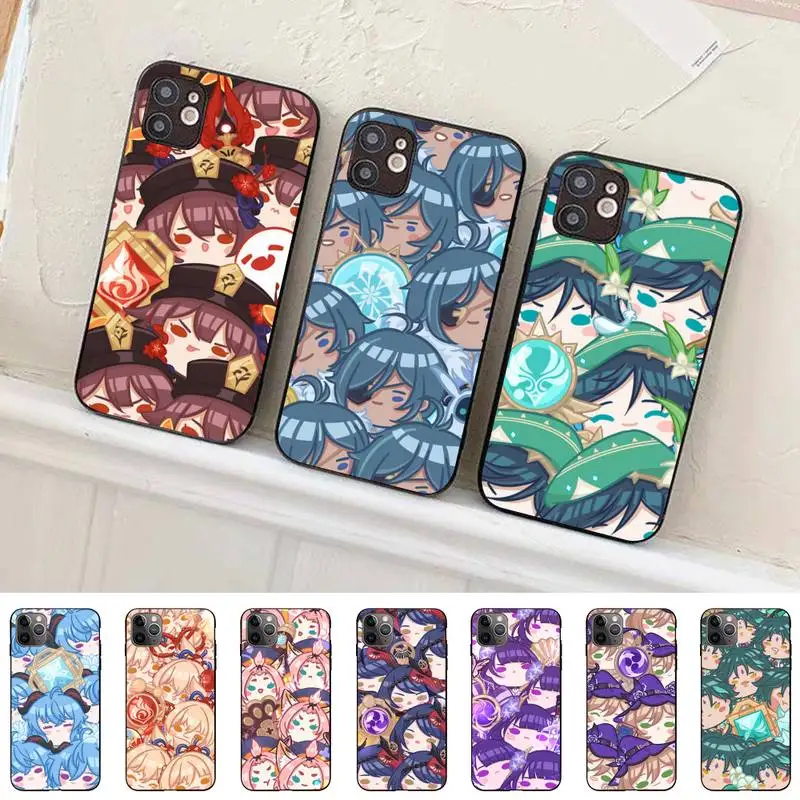 

Genshin Impact Anime Cute Phone Case for iPhone 11 12 13 Mini Pro Max 8 7 6 6S Plus X 5 SE 2020 XR XS Funda Case