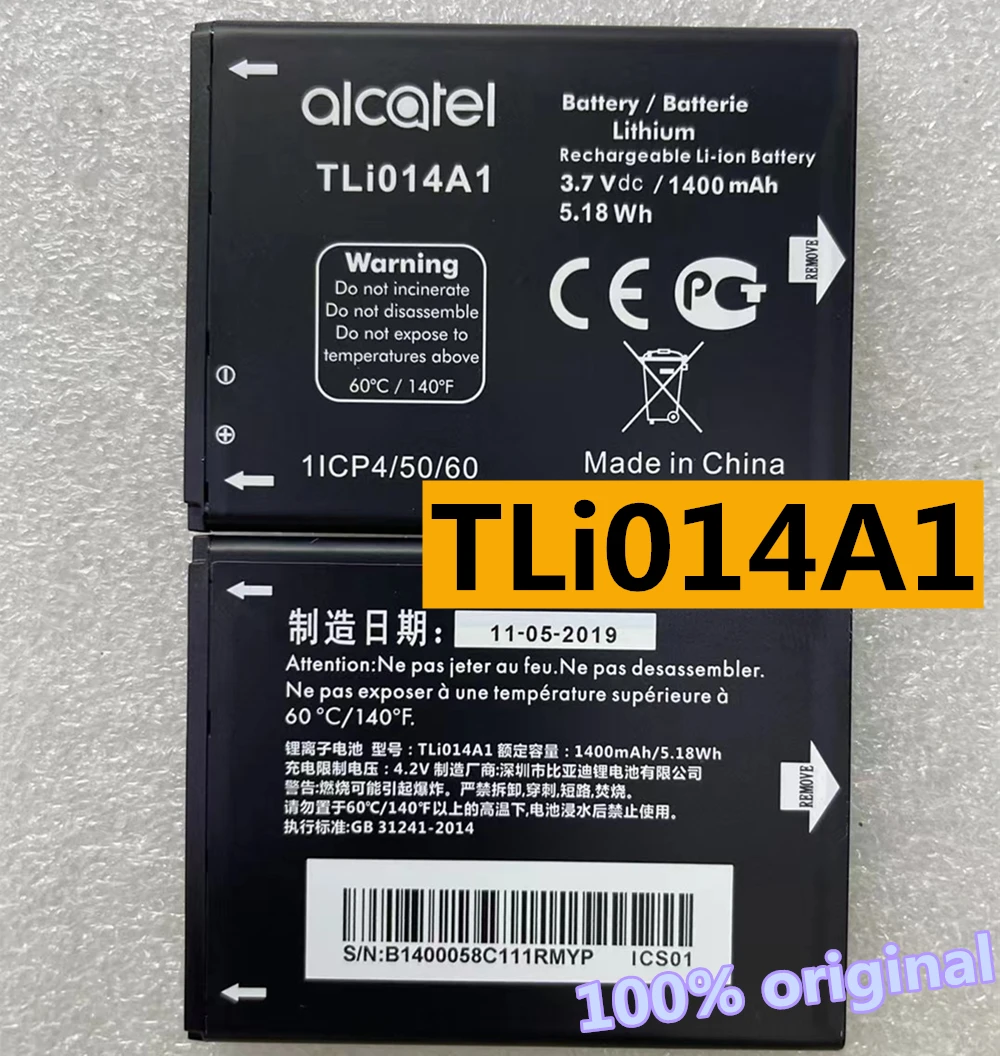 Оригинальный аккумулятор 1400 мАч TLi014A1 для сотового телефона Alcatel ONE TOUCH 4010/D 4012 4030/D/A