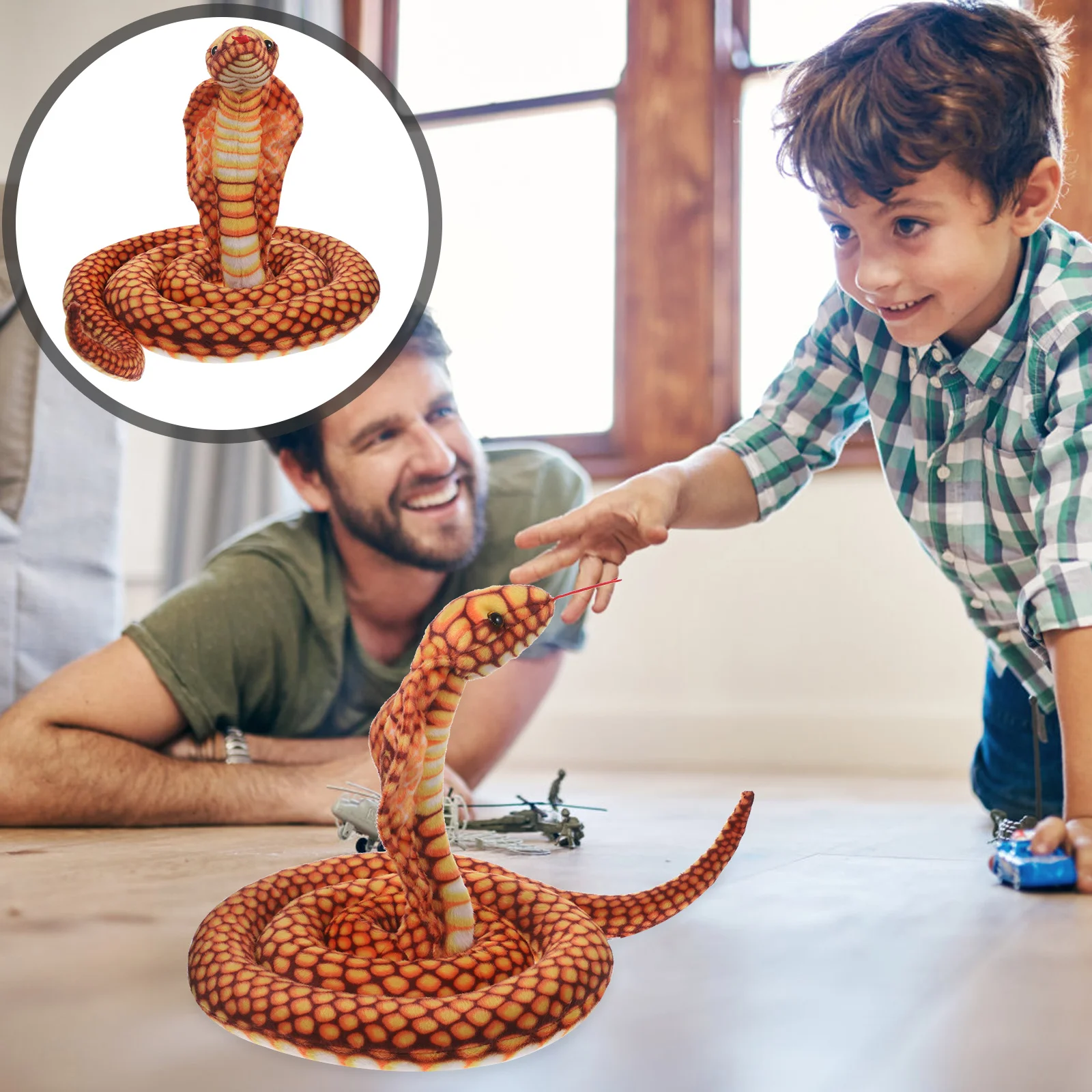 

Plush Snake Toy Plush Snake Plaything Simulated Snake Toy Animal Plush Plaything Cobra Zoo Golden Python Cobra Plush Toy