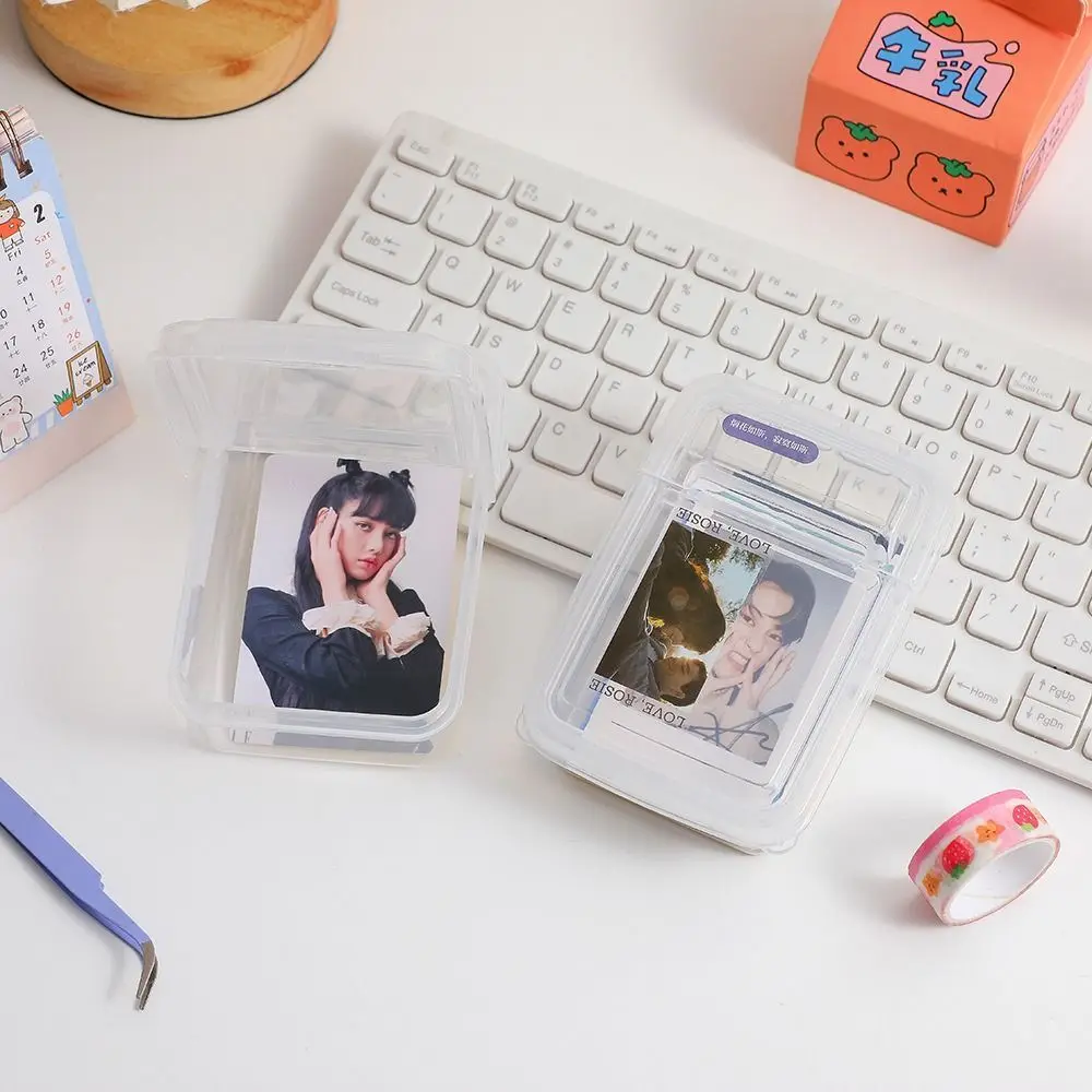 

Plastic Storage Box Photocards Storage Box Transparent Classification Box Desktop Organizer Minimalism INS Style Small Card