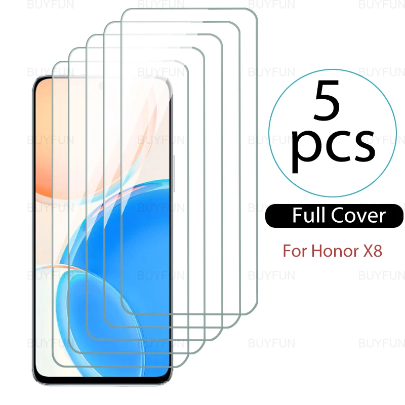 

4 шт., защитная стеклянная пленка для Honor X8, 6,7 дюйма, закаленное стекло, Защита экрана для Huawei Honor X, 8, 8X, Honer, Honor X8