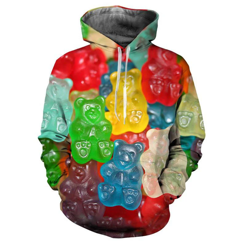 Funny Colorful Candy 3D Printed Men's Hoodie