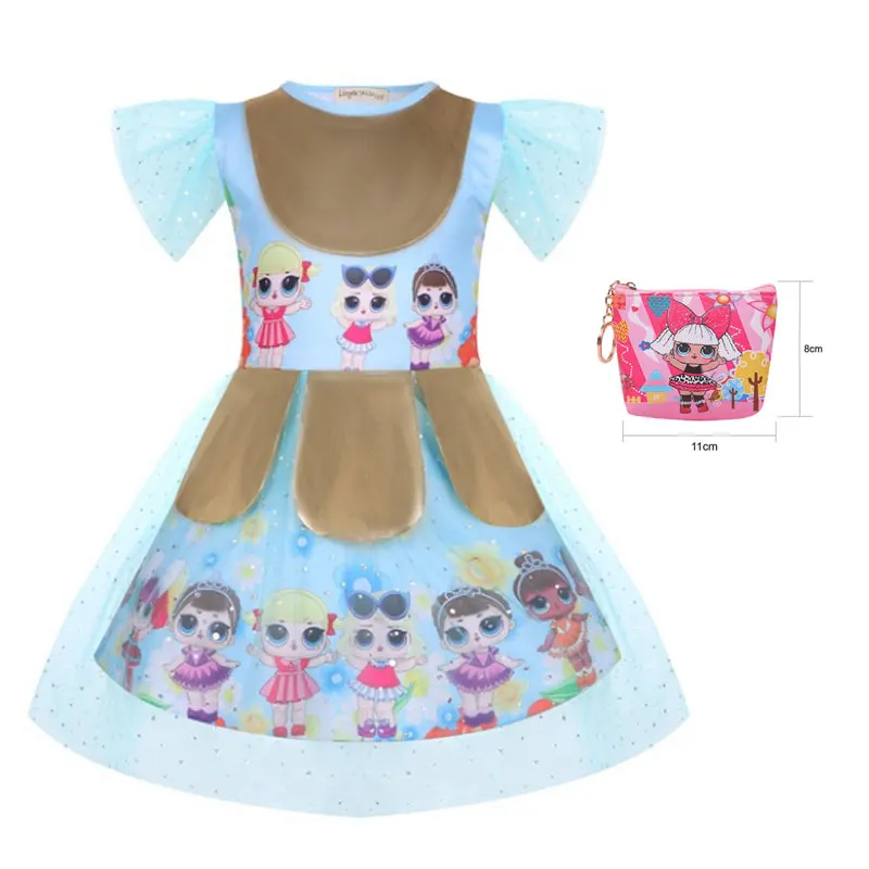 

Детское Пышное Сетчатое платье принцессы, Новое цветное Сетчатое платье принцессы с круглым вырезом