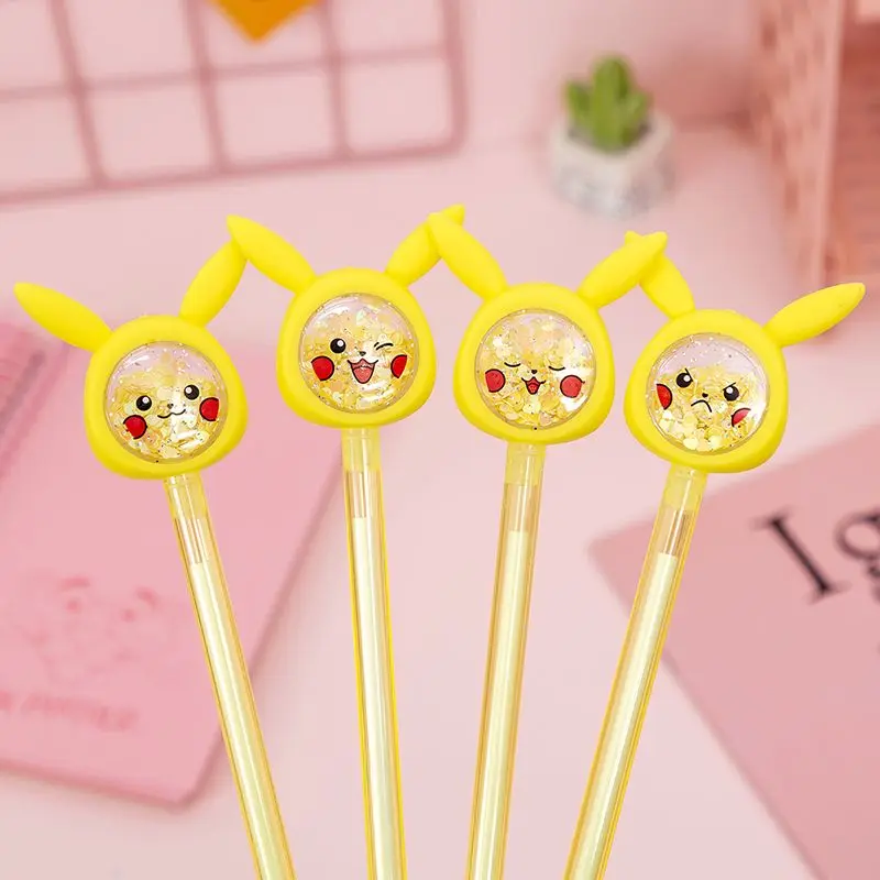

Kawaii Покемон блестки Пикачу гелевая ручка милый детский мультфильм брикет вопросы карбоновые подписи офисные водные ручки