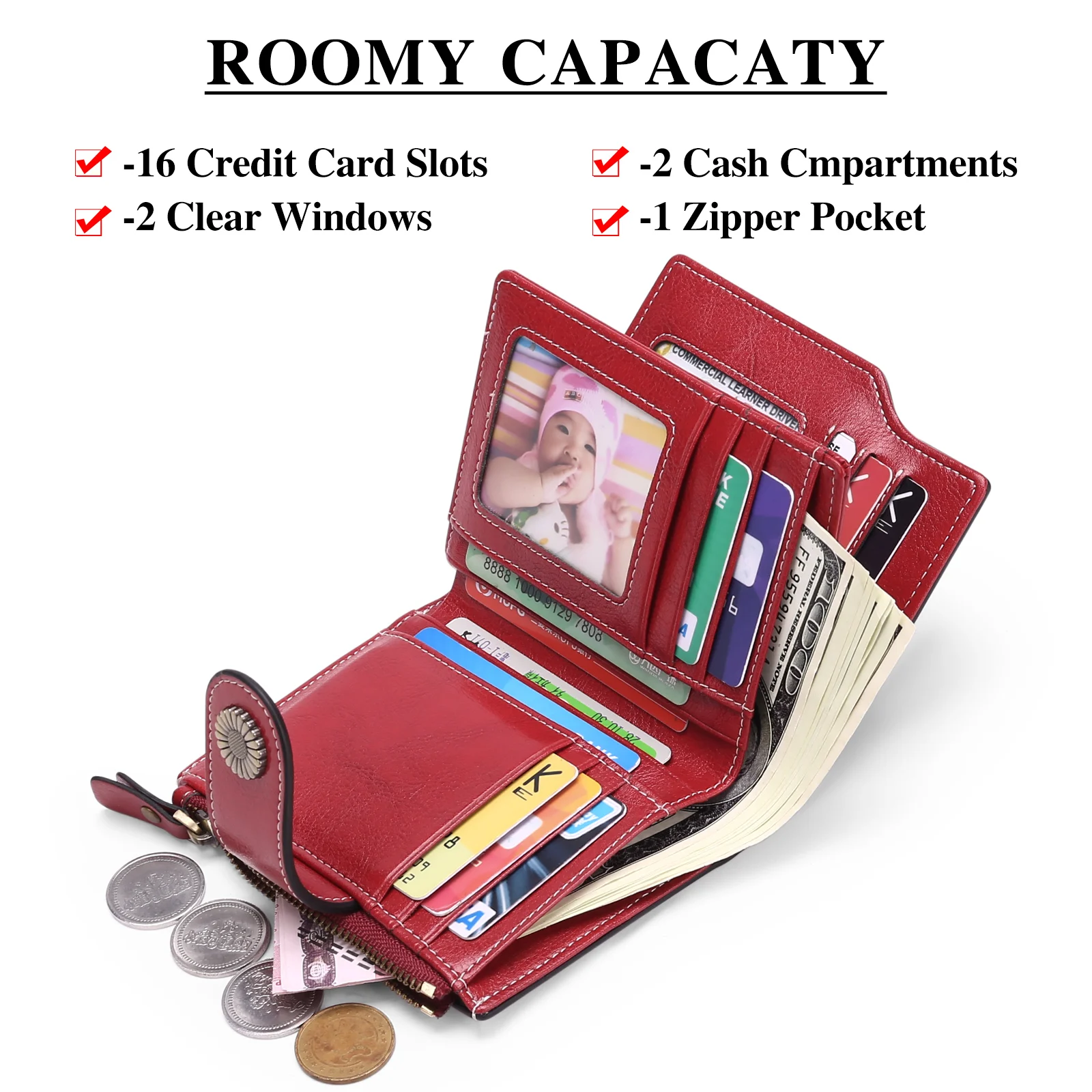 2023 Women Short Wallet Small Luxury Genuine Leather Purse Ladies Card Bag for Women Clutch Female Purse Money Clip Wallet