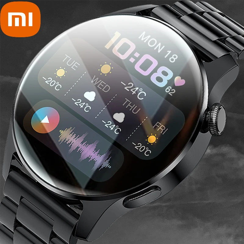 

XIAOMI New Full Circle Touch Screen Steel Band Luxury Bluetooth Call Men Smart Watch Waterproof Sport Activity Fitness Watch
