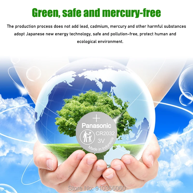 5 шт. CR2032 PANASONIC оригинальный кнопочный аккумулятор DL2032 ECR2032 5004LC BR2032 3 В Аккумулятор