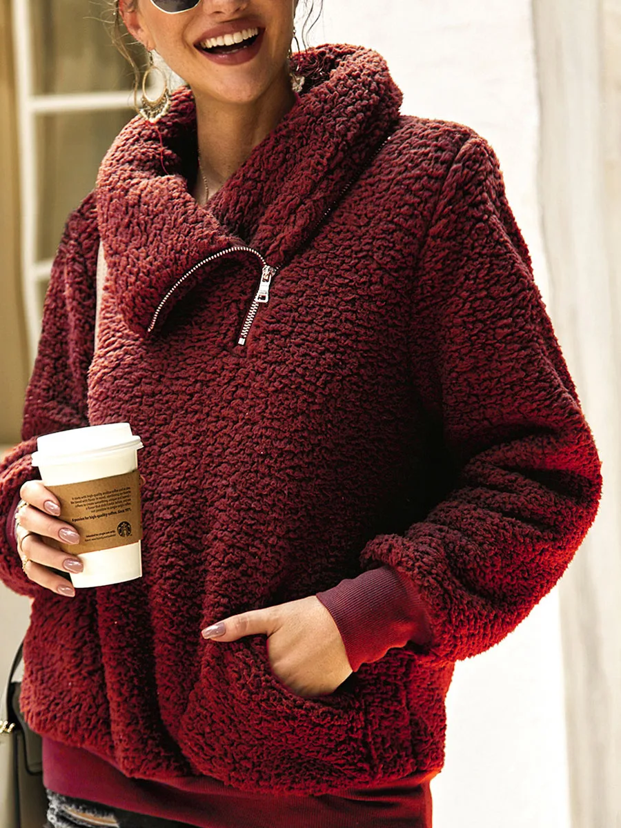 Faux Fur Coat Women Winter Long Sleeve 