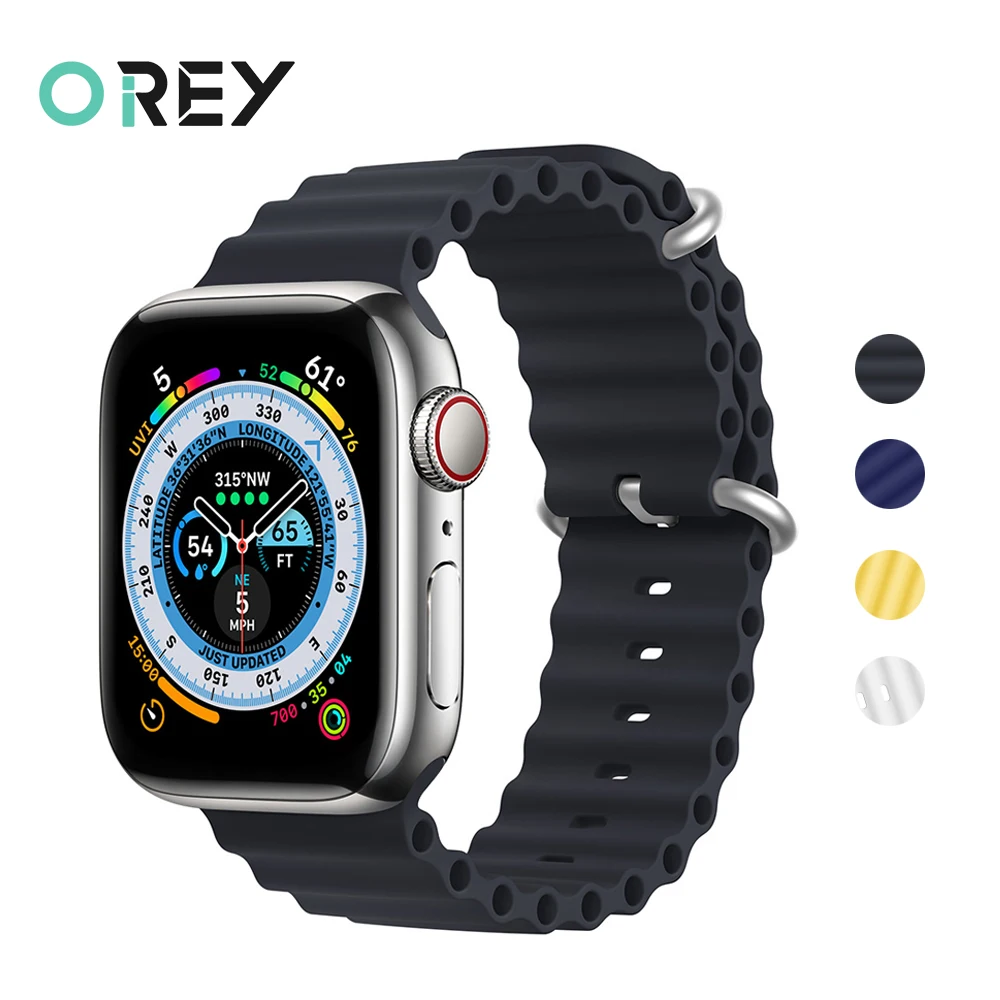 

Ремешок для часов Apple Watch 45 мм 44 мм 42 мм 41 мм 40 мм 38 мм силиконовый браслет для iWatch Serie 7 5 4 S8