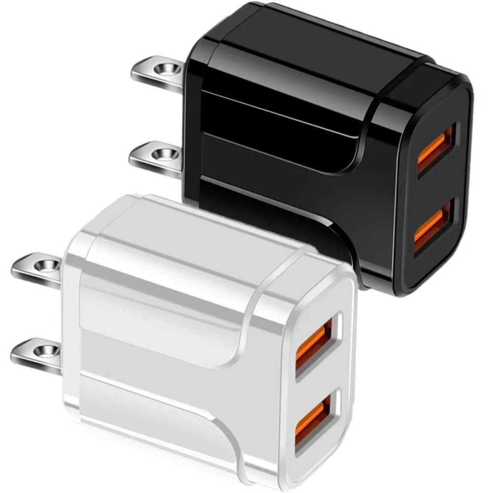 

200 шт./лот 12 Вт 2.4A Двойные Usb-порты Быстрая зарядка Eu US Plug USb Сетевое зарядное устройство адаптеры для Iphone 12 13 Samsung Huawei Htc lg