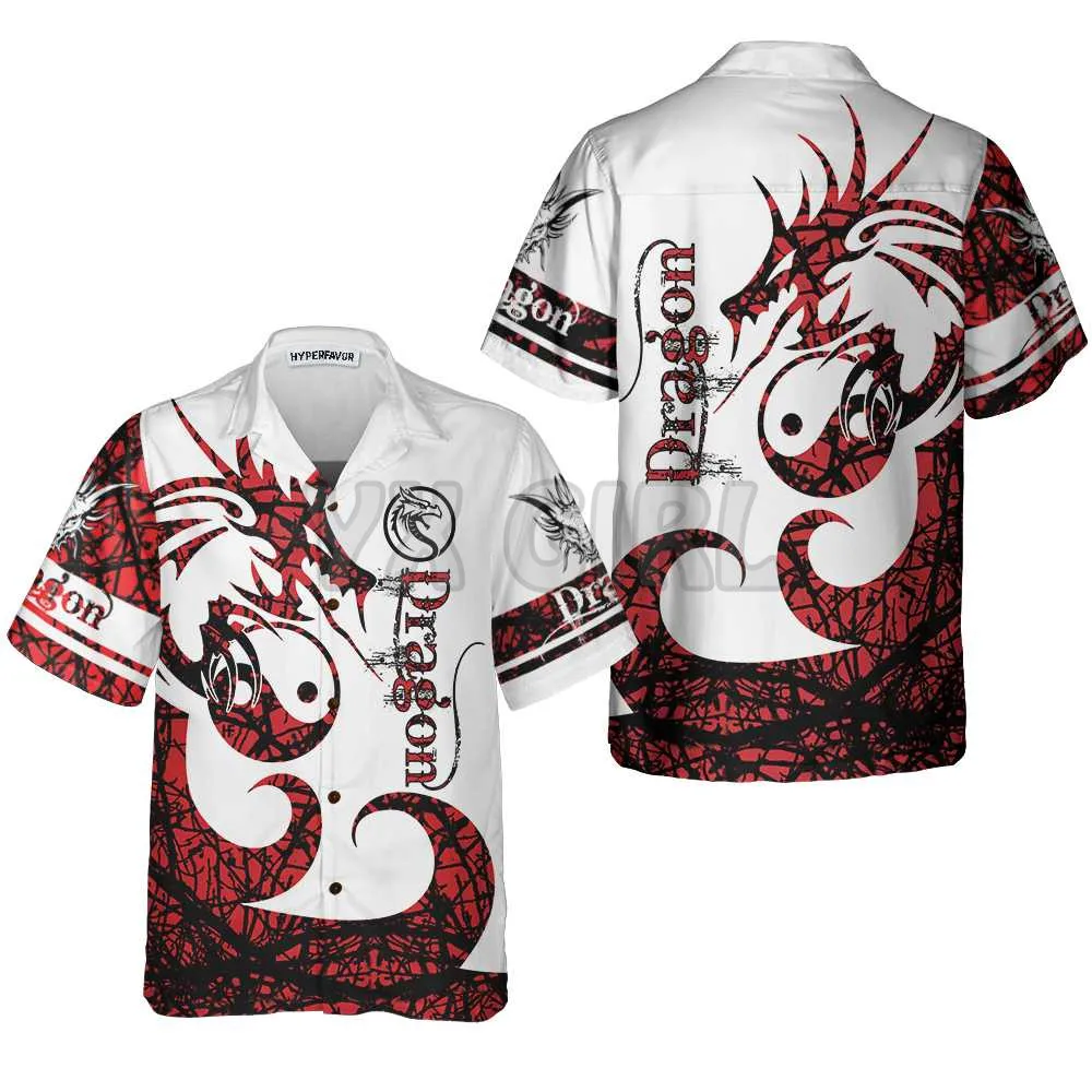 Dungeon Dragon Tattoo Hawaiian Shirt 3D All Over Printed Hawaiian Shirt Men's For Women's Harajuku Casual Shirt Unisex
