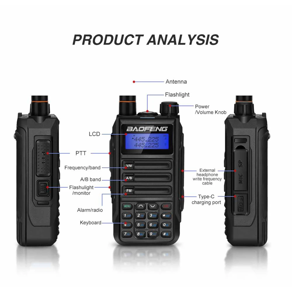 Baofeng UV16R Plus High Power Walkie Talkie IP68 Upgraded Of UV-9R Plus UV-82 UV-5R Waterproof 50KM 5800mAh Dual Band Ham Radio