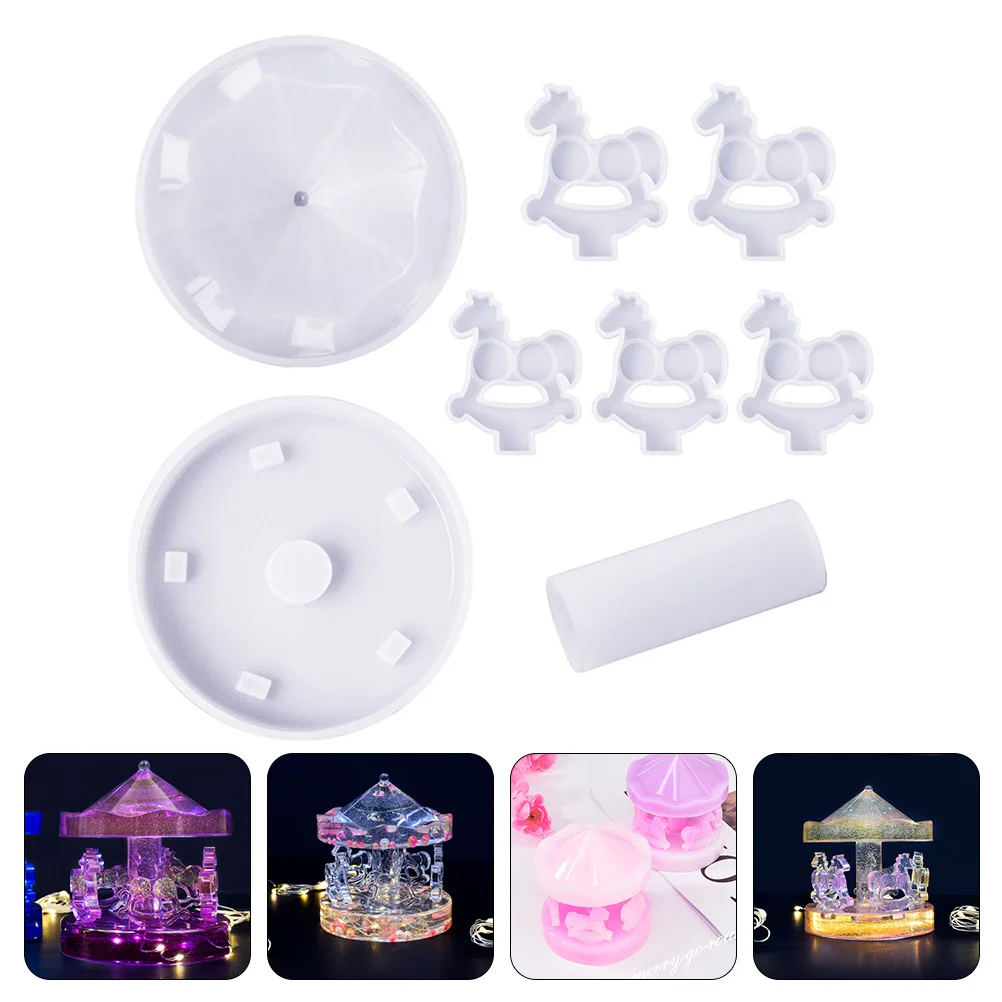 

DIY Carousel Lamp Molds Silicone Molds Resin Carousel Resin Molds Clay Crafts Carousel Mold Non Stick Epoxy Silicone Casting