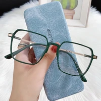 new anti blue light korean version blocking glasses fashion square colorful plain mirror myopia glasses wholesale