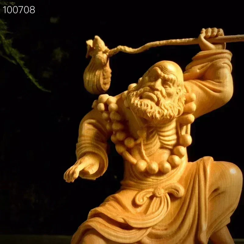 Деревянная Статуэтка Bodhidharma статуэтка Будды с резьбой по дереву украшение для