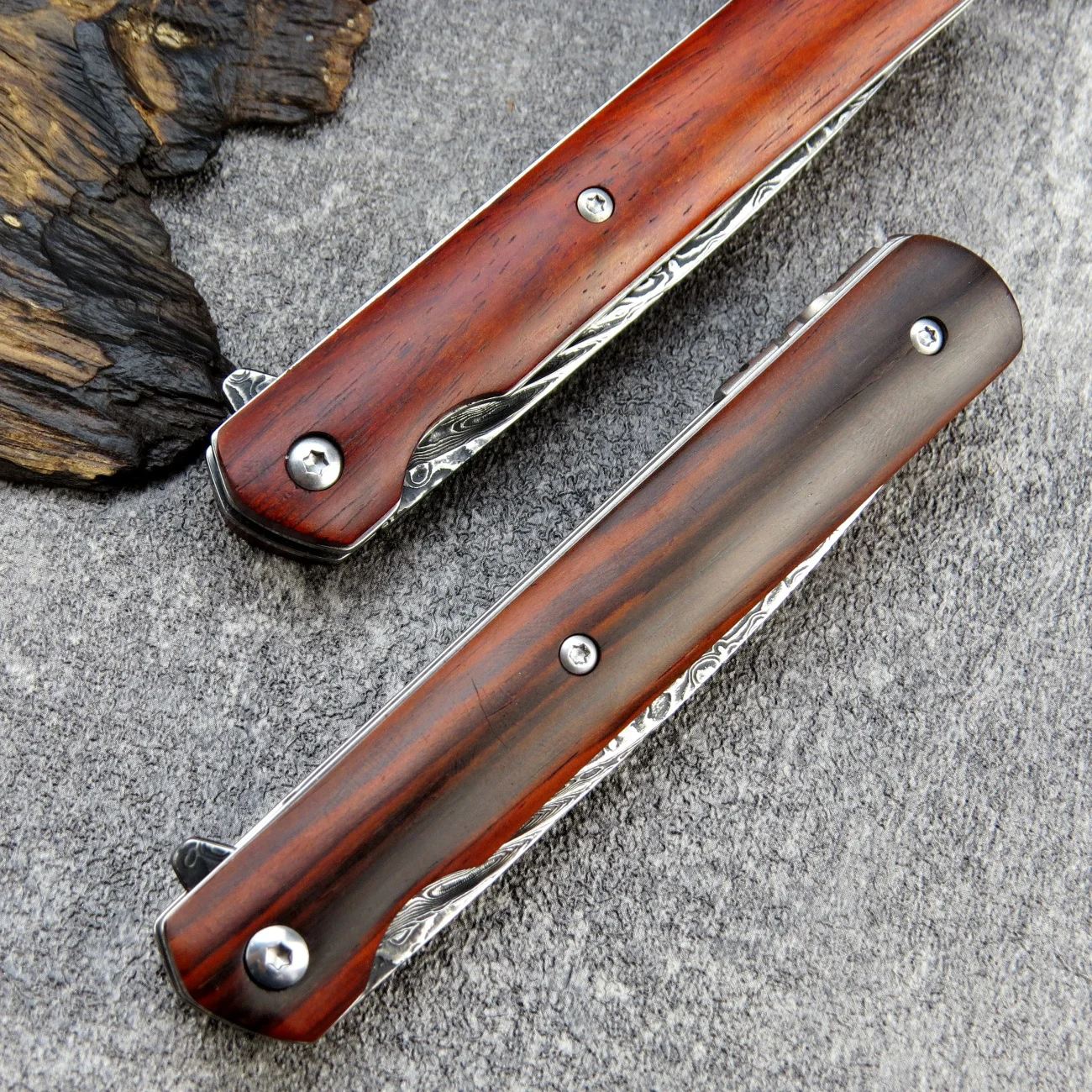 Складной нож siтрудоen ST229 лезвие из дамасской стали VG10 карманный с деревянной