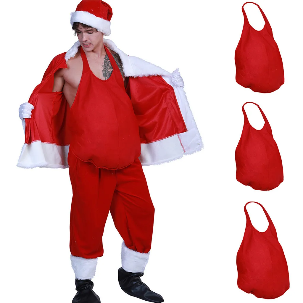 

Funny Unisex Santa Claus Fake Belly Christmas Stage Show Props Accessories Dress Up Cosplay Village Christmas Party Stuff 2022