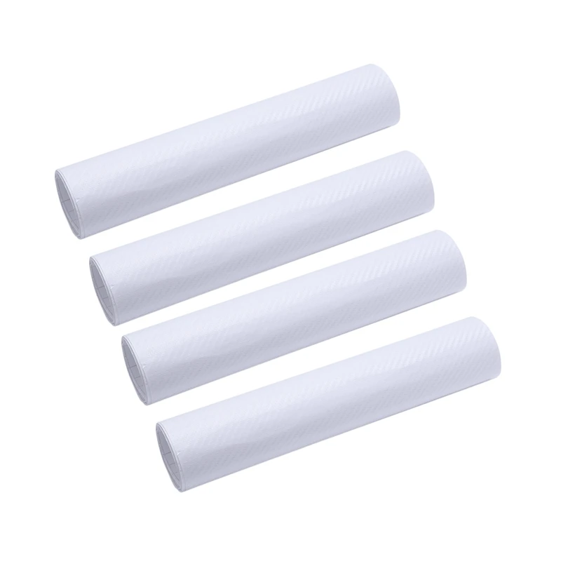 

4X DIY 30X127 3D Carbon Fiber Decal Vinyl Film Wrap Roll Adhesive Car Sticker Sheet Transparent