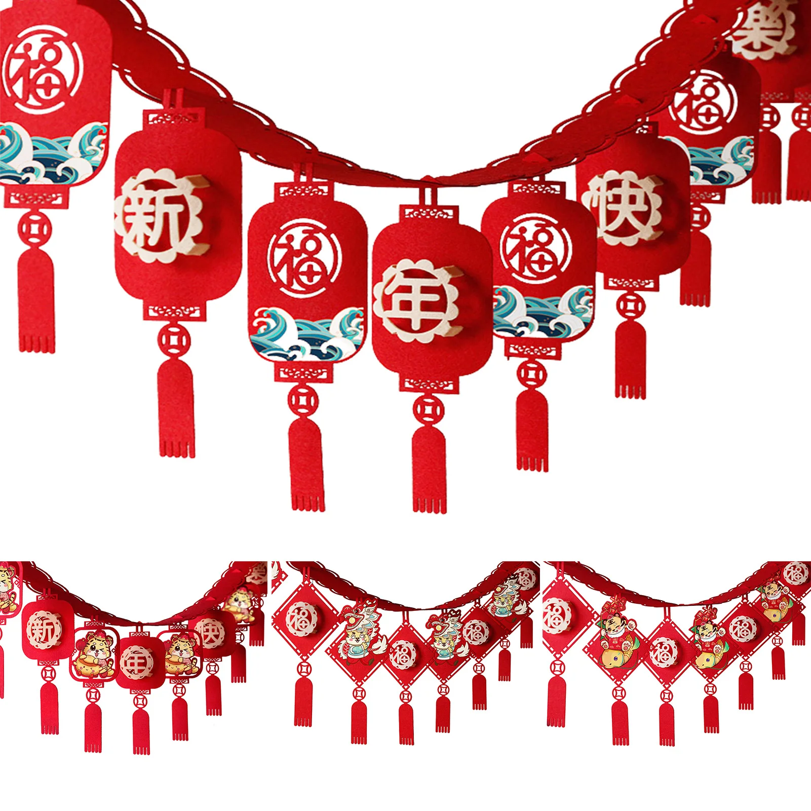 2022 Chinese New Year Decoration Pendant New Year Decorations Banners Chinese New Year Layout Props Spring Festival Decoration