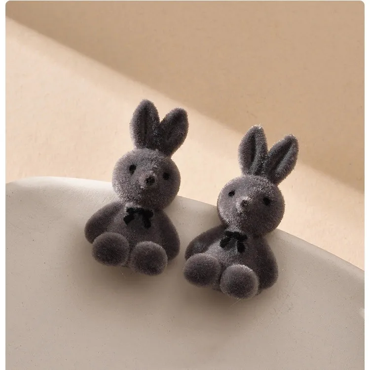 Модные серьги-гвоздики для женщин милые серьги в виде кролика медведя животных