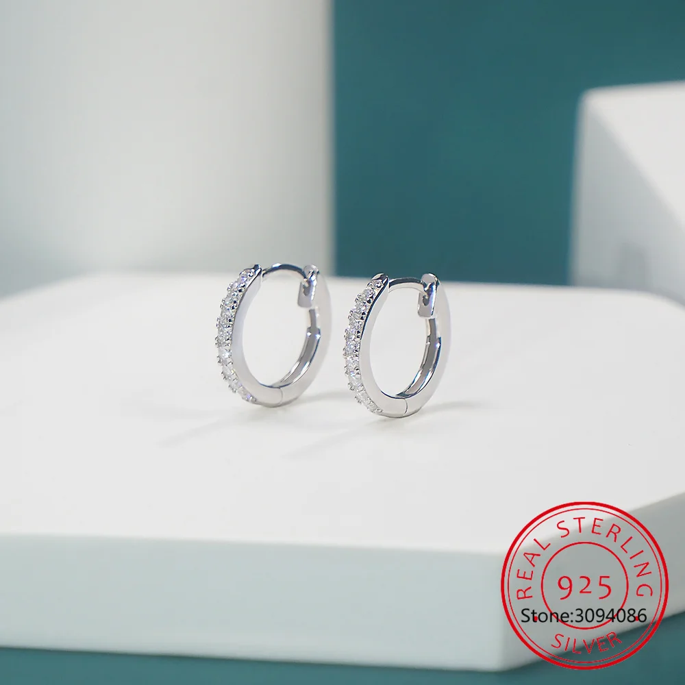 Женские серьги-кольца с муассанитом S925 D VS1 |