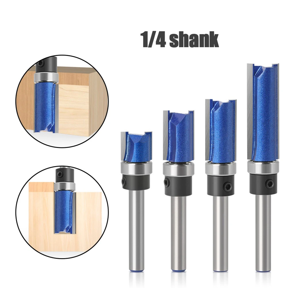 

Trimming Bit Industrial 1/4inch Shank Top Bearing Flush Trim Pattern Router Bits Woodworking Tools Milling Cutter Ferramentas