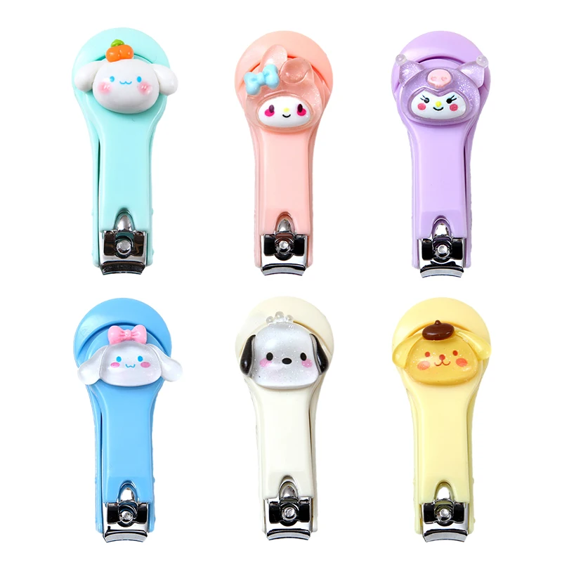 Мультяшные складные кусачки для ногтей Sanrio Cinnamoroll Kuromi Pom Purin My Melody