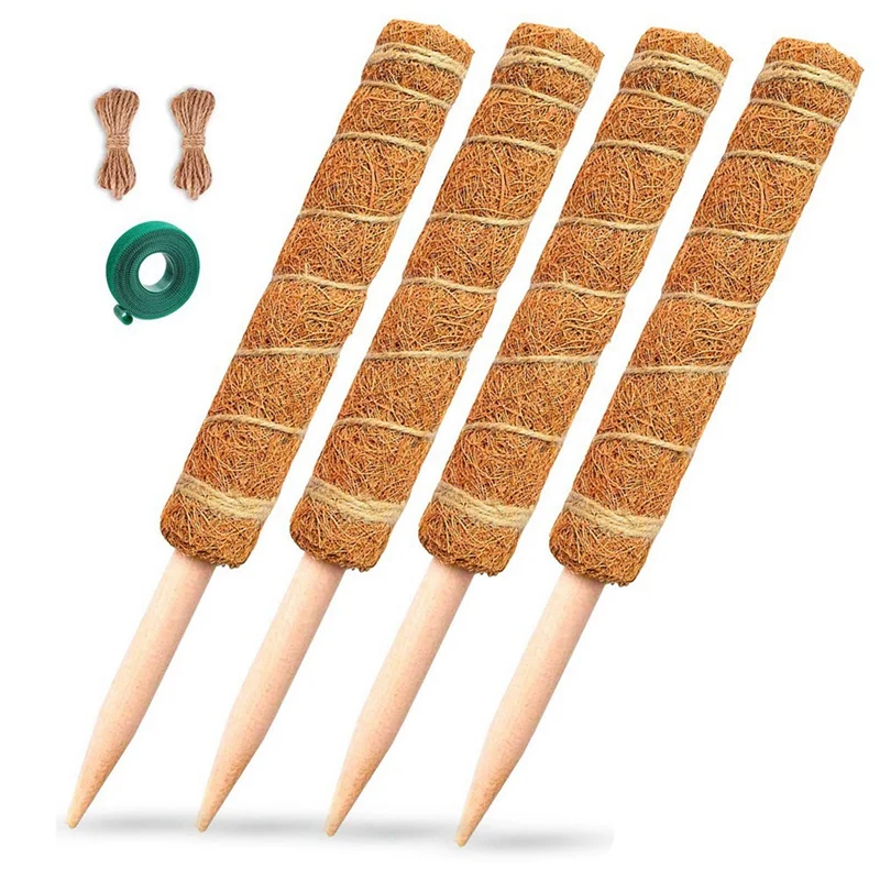 

Moss Pole - 4 Pack 15.7 Inches Moss Pole For Plants Monstera, Coco Plant Pole For Climbing Indoor Potted Plants