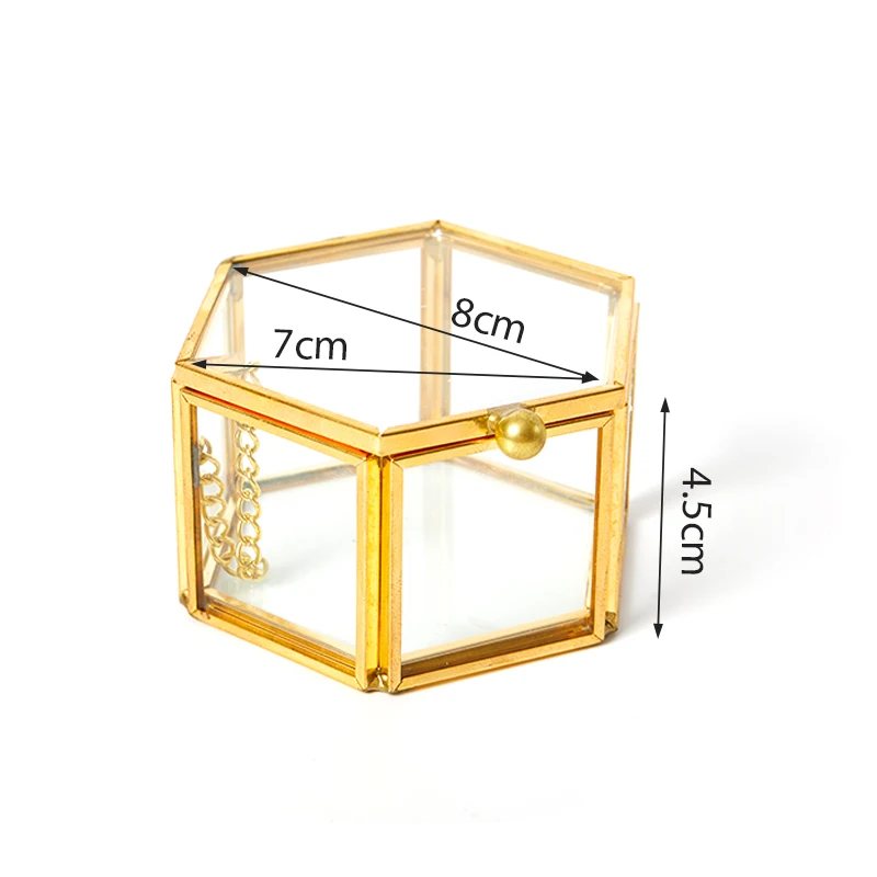 Geometrical Clear Glass Jewelry Box Jewelry Organize Holder Ring Box Necklace Bracelets Earrings Jewelry Storage Accessories images - 6