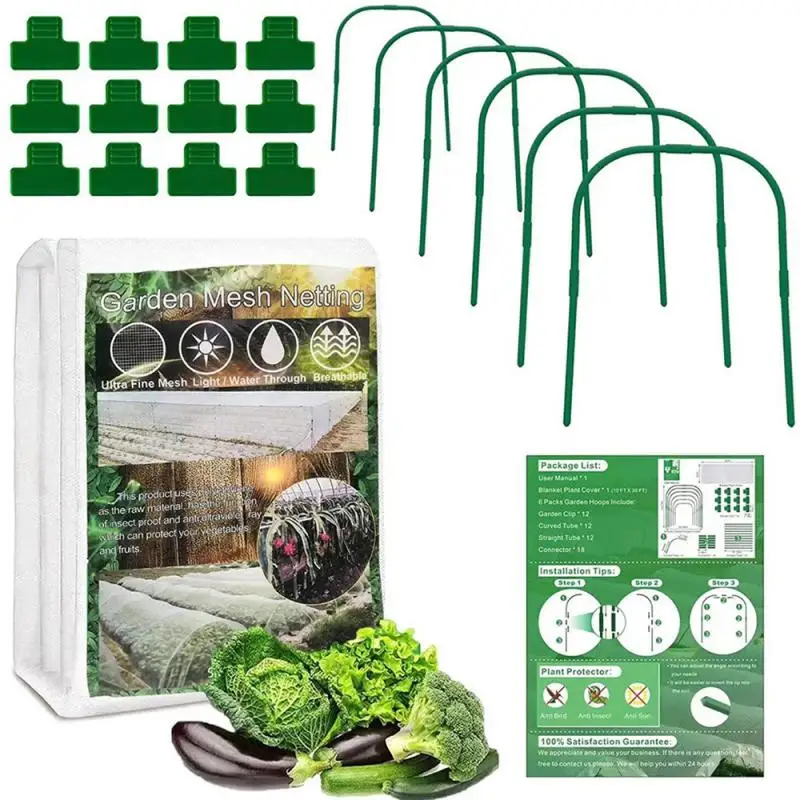 

Набор сетки для садовых растений с 6 шт. обручей и 12 зажимами для овощей
