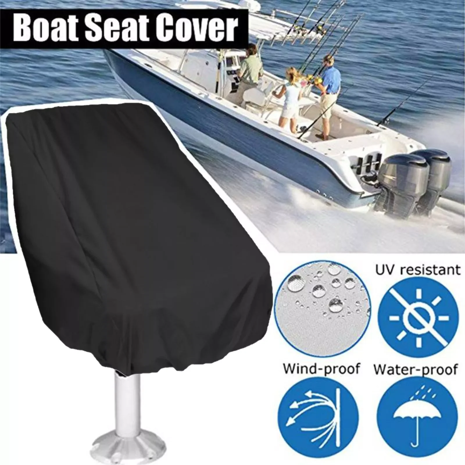

Boat Seat Cover Anti UV Dust Yatch Boat Seat Cover Oxford Cloth Marine Outdoor Elastic Folding Chair Table Cover