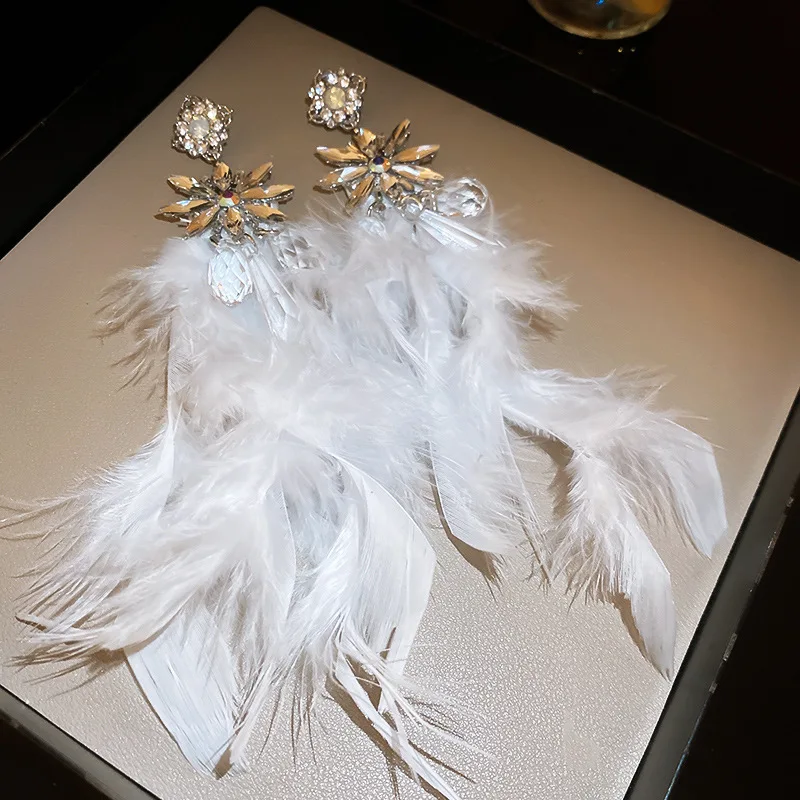 NISHIZAWA серьги с перьями в виде ромба и бриллиантов модные темпераментные для