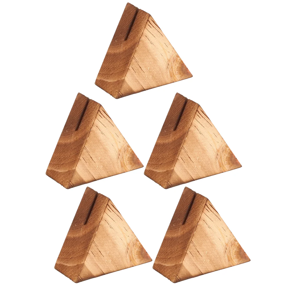 

5 Pcs Business Card Holder Vertical Men Women Desk Letter Display Cards Holders Wood Stand