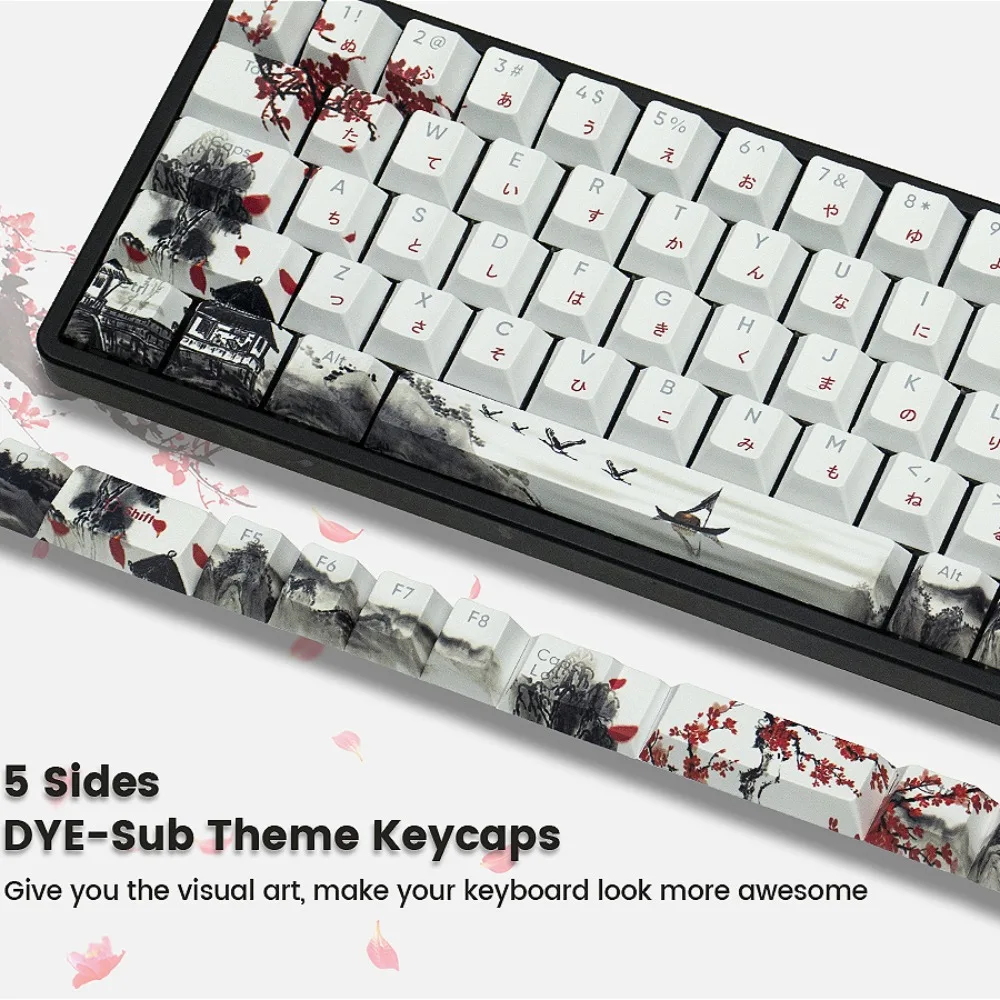 Пейзажный цветок сливы колпачок 127 вишня высокосублимированный материал PBT