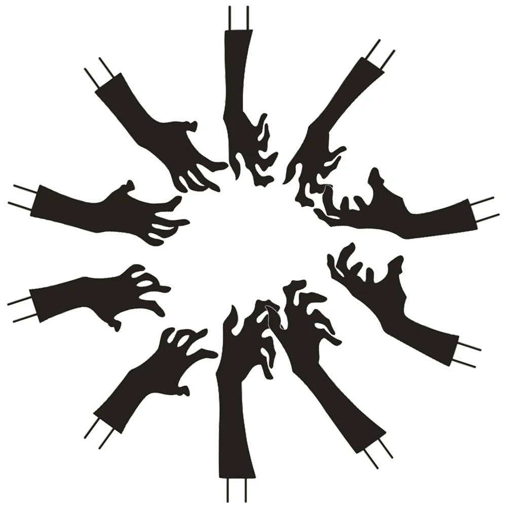 

10Pcs Halloween Outdoor Sign Yard Craftsation Scary Hand Signs with Stake Halloween Outdoor Ornament