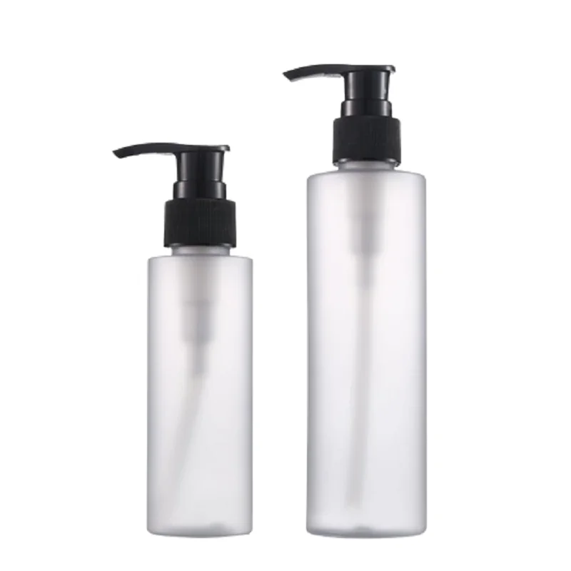 

10pcs Lotion Pump Bottle Frosted Empty Cosmetic Packaging Liquid Shampoo Dispenser PET 100ml 200ml Plastic Refillable Bottles