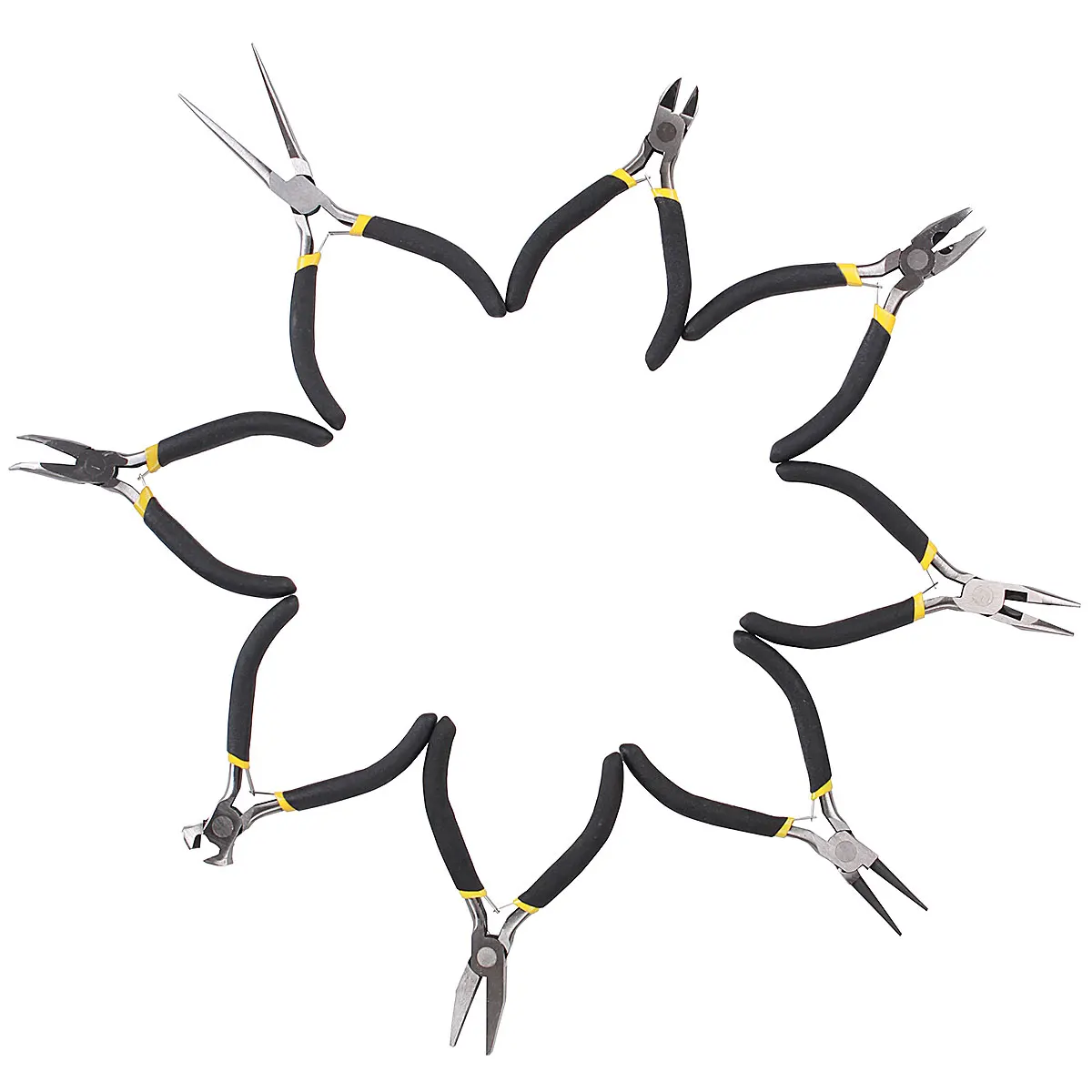 

DANIU 8Pcs Round Beading Nose Pliers Wire Side Cutters Pliers Tools Set