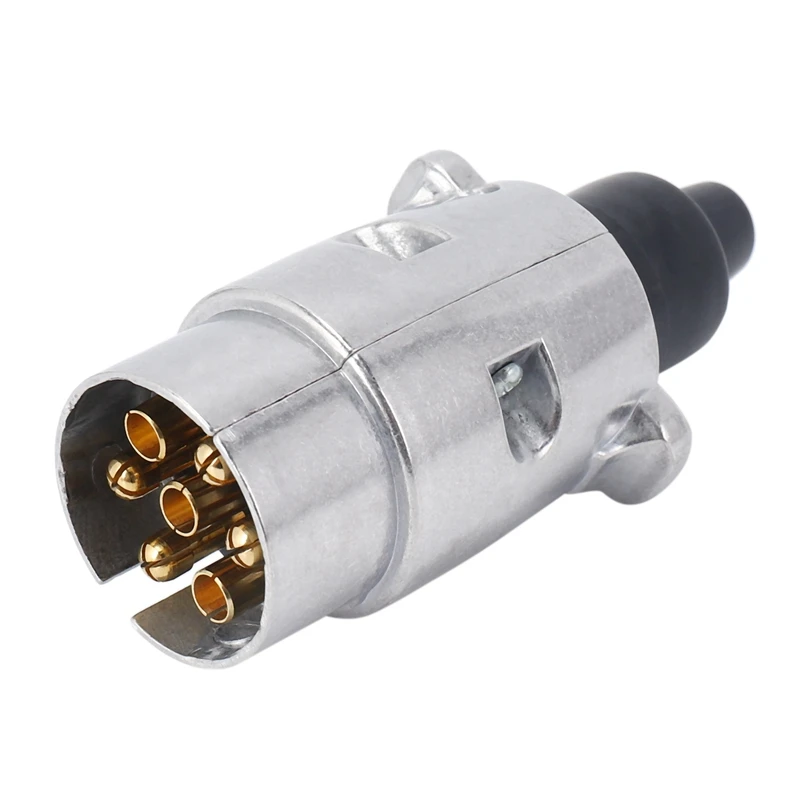 

6X Trailer Accessories- 7 Pin Trailer Plug 12V Rv Sockets Towbar Towing 7Pin Metal Trailer Connectors
