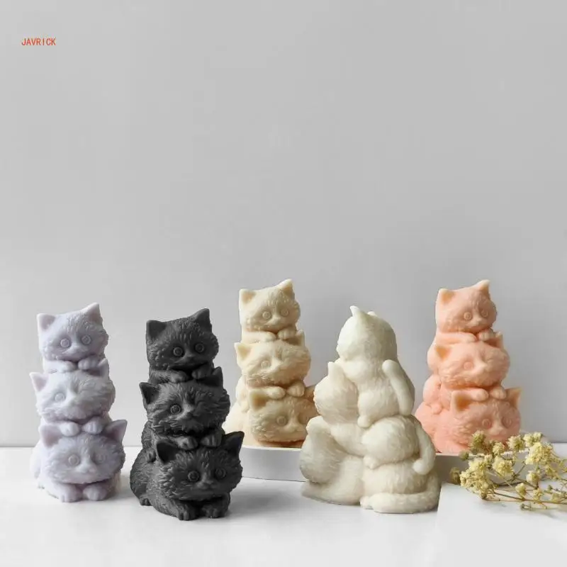 N1HE Прочная силиконовая форма для кошек изготовления подсвечников. Практичный и